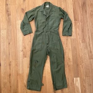 Vintage Military Coveralls Flight Suit Jumpsuit OG-107 Men's Size Small
